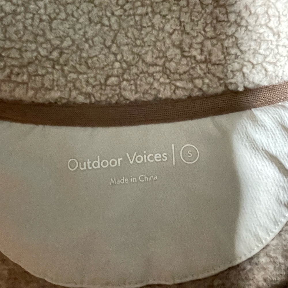 Outdoor Voices MegaFleece Snap Up Pullover Fleece Tan Hiking Camping Outdoor - Picture 6 of 6